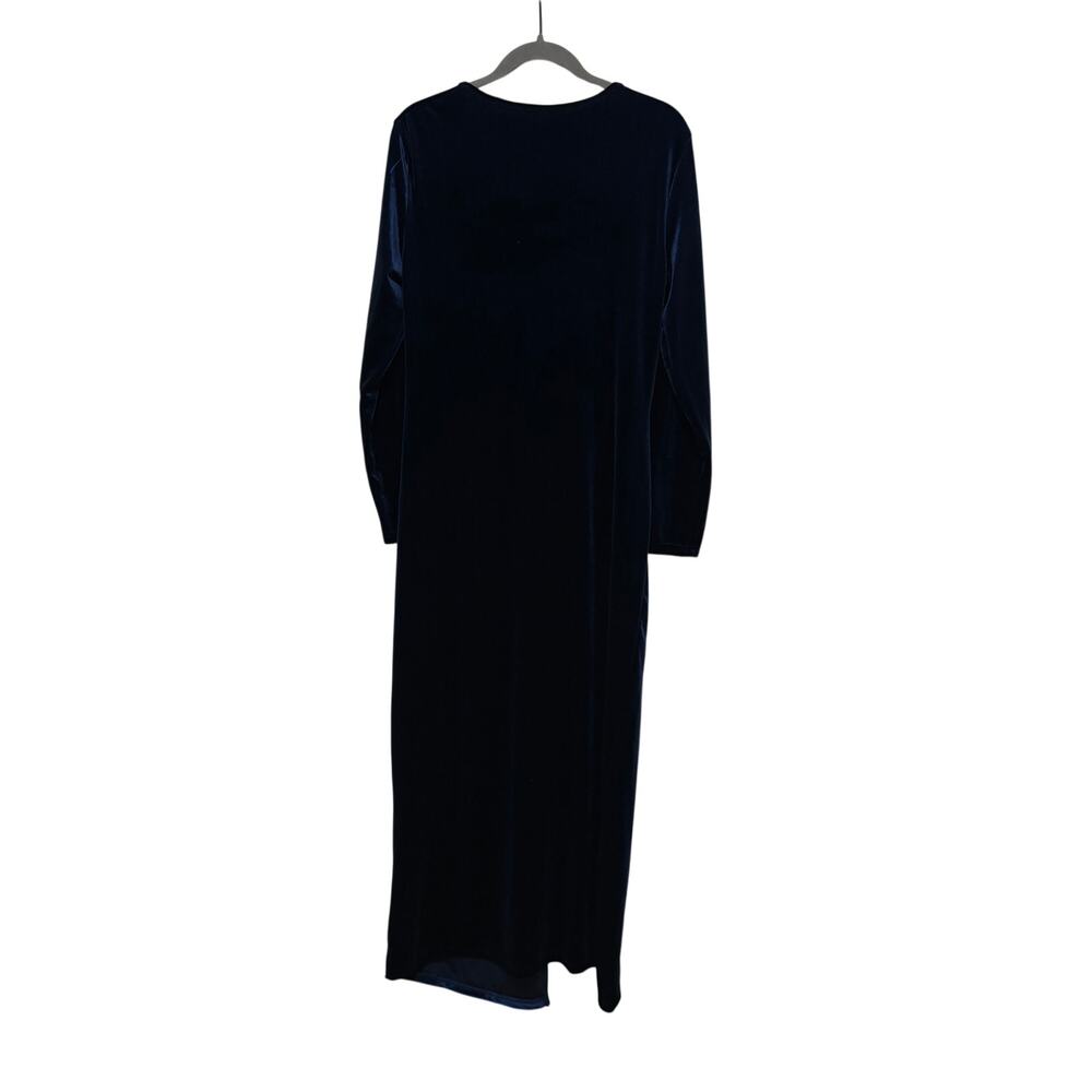 Unbranded Navy Blue Velvet Twist Midi Dress XXL - Picture 10 of 10